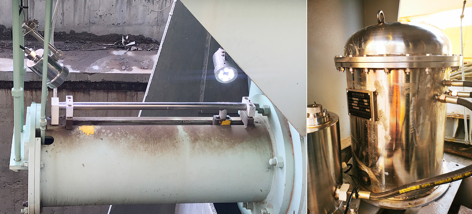 抓梁加装水下可视化监控系统及水下密封产品加装效果