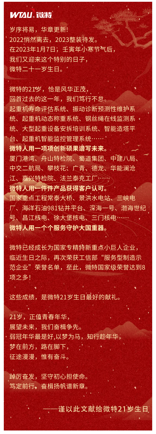 笃定前行 奋楫争先！丨祝微特21岁生日快乐！